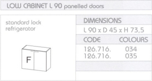 Abbey Professional - Low Cabinet L90 - Panelled Doors with Standard Lock Refrigerator