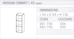 Abbey Professional - Medium Cabinet L45 - Open