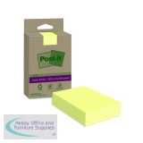 Post-it Super Sticky Recycled Notes Lined 102x152mm 45 Sheets Canary Yellow (Pack of 4) 4645-RSSCY4