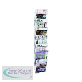 Alba Wall Mounted 7 Pocket Literature Holder A4 Chrome DD7M