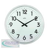 Acctim Orion Silent Sweep Wall Clock 320mm Chrome/White 21287