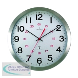 Acctim Century 24 Hour Radio Controlled Clock Aluminium 74457