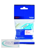 Brother P-Touch Tape Cassette 12mm Red On White Non Metallic Tape Blister Pack MK232BZ