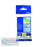 Brother P-Touch TZe Laminated Tape Cassette 24mm x 8m Black on Blue Tape TZE551