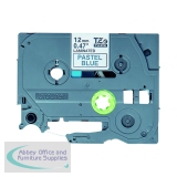 Brother P-Touch TZe Laminated Tape Cassette 12mm x 8m Black on Pastel Blue TZEMQ531