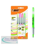 Bic Highlighter Flex Brush Tip Assorted Colours (4 Pack) 942041