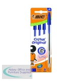 Bic Cristal Ballpoint Pen Medium Blue (Pack of 4) 516332