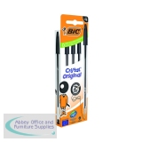 Bic Cristal Ballpoint Pen Medium Black (Pack of 4) 516335