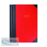 Collins A4 Desk Diary 2 Pages Per Day Black/Red 2025 4225