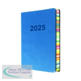 Collins Edge Rainbow A5 Diary Day Per Page with Appointments 2025 Blue ED151.U57-25