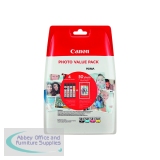 Canon CLI-581 Inkjet Cartridge + Photo Paper Plus Glossy II Value Pack CMYK 2106C006