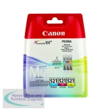 Canon CLI-521 Inkjet Cartridge Multipack CMY 2934B015