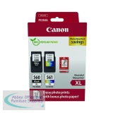 Canon CRG PG-560XL/CL-561XL Inkjet Cartridges + 4x6 Photo Paper 50 Sheets Value Pack K/CMY 3712C008