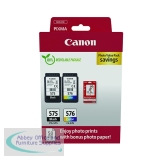 Canon PG-575/CL-576 Inkjet Cartridges + Glossy Photo Paper Value Pack Black/Colour 5438C004