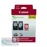 Canon PG-540/CL-541 Inkjet Cartridge + Glossy Photo Paper Value Pack Black/Colour 5225B013