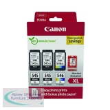 Canon PG-545XL x2/CL-546XL Inkjet Cartridge + Photo Paper Value Pack High Yield Blk/Colour 8286B015