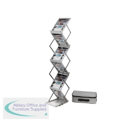 Deflecto Double Sided Folding Stand A4 Silver DE36100