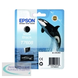 Epson T7608 Ink Cartridge Ultra Chrome HD Killer Whale Matte Black C13T76084010