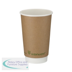 Double Wall Coffee Cup PLA Lined 16oz Kraft (Pack of 500) B04014