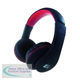 Connekt Gear HP530 PC On-Ear Headset with In-Line Microphone and Volume Control Black/Red 24-1530