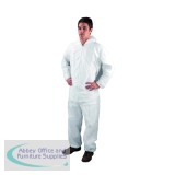 Single Use Non-Woven Coverall Medium 40-44 Inch White DC03