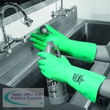 Polyco Nitri-Tech III Flock Lined Nitrile Synthetic Rubber Glove Size 9 Green 926