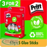 Pritt Stick Glue Stick 43g (Pack of 5) 3 For 2