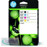 HP 937 CMYK Original Ink Cartridge 4-Pack