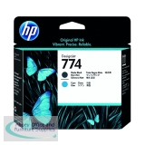 HP 774 Matte Black and Cyan Printhead P2W01A