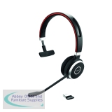 Jabra Evolve 65 SE MS Mono Wireless Headset Link380 USB-A BT Adapter + Charging Stand 6593-833-399