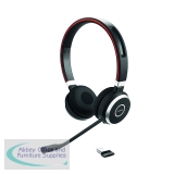 Jabra Evolve 65 SE UC Stereo Wireless Headset Link 380 USB-A Adapter + Charging Stand 6599-833-499