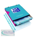 Oxford Punched Pocket 75micron A4 Blue/Clear (100 Pack) 400002150