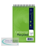 Cambridge Recycled Wirebound Reporter\'s Notepad 160 Pages 125 x 200mm (Pack of 10) 100080468