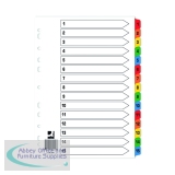 Q-Connect Index 1-15 Board Reinforced Multicoloured (10 Pack) KF01520Q