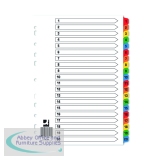 Q-Connect Index 1-20 Board Reinforced Multicoloured (10 Pack) KF01521Q