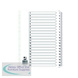 Q-Connect Index 1-20 Board Reinforced White (Pack of 10) KF01531Q