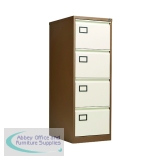 KF03002 - Jemini 4 Drawer Filing Cabinet Lockable 470x622x1321mm Coffee/Cream KF03002