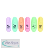 Q-Connect Fun Mini Highlighter Pens Pastel Assorted (Pack of 6) KF17419