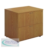 Jemini 2 Drawer Desk Side Filing Cabinet 800x600x730mm Nova Oak KF71529