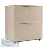 Jemini 2 Drawer Desk Side Filing Cabinet 800x600x730mm Maple KF72418