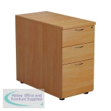 Jemini 3 Drawer Desk High Pedestal 404x800x730mm Beech KF74482