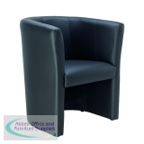 First Tub Chair Leather Look Black KF74899