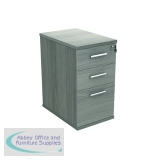 Astin 3 Drawer Desk High Pedestal Lockable 480x680x745mm Alaskan Grey Oak KF77717