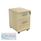 Astin 2 Drawer Mobile Under Desk Pedestal 400x500x590mm Canadian Oak KF77724