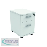 Astin 2 Drawer Mobile Under Desk Pedestal 400x500x590mm Arctic White KF77726