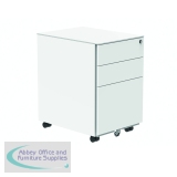 Polaris 3 Drawer Mobile Under Desk Steel Pedestal 480x680x580mm White KF77907