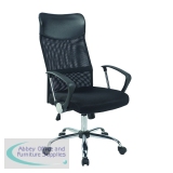 Jemini Carlos Mesh Back Chair with Arms 650x650x1090mm Black KF77909