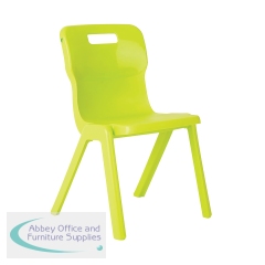 Titan One Piece Classroom Chair 435x384x600mm Lime (Pack of 10) KF78558