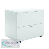 Jemini 2 Drawer Desk Side Filing Cabinet 850x630x770mm White KF78665