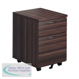 Jemini 2 Drawer Mobile Pedestal 404x500x595mm Walnut KF78942